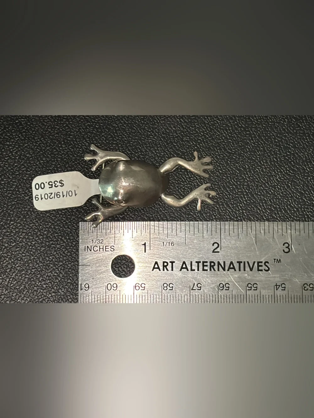 Vintage Sterling Silver Frog Brooch